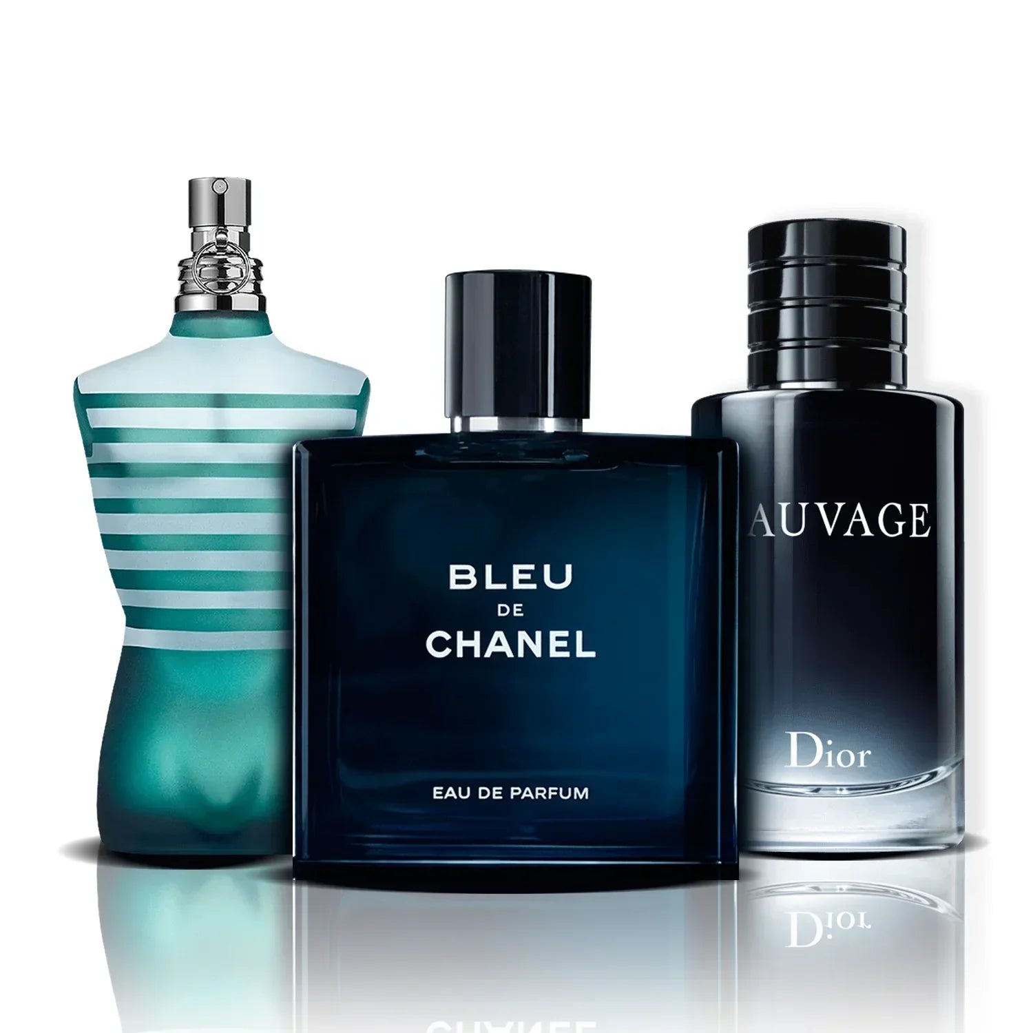 Sada 3 Parfémů | Le Male · Bleu de Chanel · Sauvage