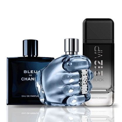 Sada 3 Parfémů | Bleu de Chanel · Only The Brave · 212 VIP Black