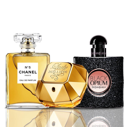 Sada 3 Parfémů | Chanel N°5 · Lady Million · Black Opium