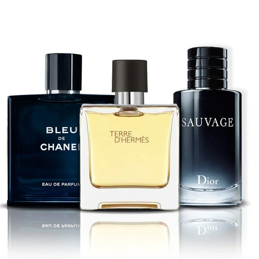 Sada 3 Parfémů | Bleu de Chanel · Terre d'Hermès · Sauvage